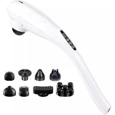 Ручной электрический массажер глубоких тканей Беспроводной ударный массажер 8 насадок Облегчение боли во всем теле