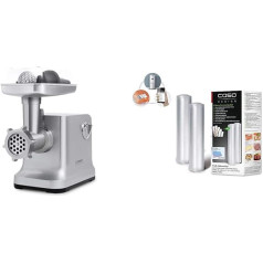 Электрическая мясорубка Caso FW2000 с насадкой для печенья, номинальная мощность 800 Вт, блокировка 2000 Вт, около 2 кг/мин, литой алюминиевый корпус