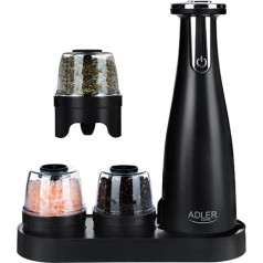 AD 4449 черный Измельчитель специй, соли и перца - набор из 3 измельчителей - usb