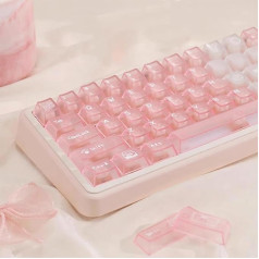 136 клавиш розовый прозрачный Keycaps набор УФ передачи вишни профиль Keycap Fit для 61/64/87/104/108 вишни Mx переключатель механической клавиатуры
