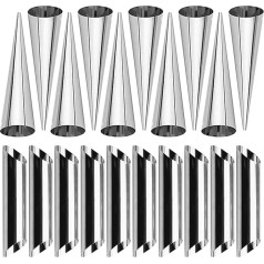 RoseFlower Антипригарные Формы Рог Крема, 20 Штук Нержавеющей Стали Канноли Форма Крема Ролл Винт Круассан Форма Кондитерские Выпечки Набор для 