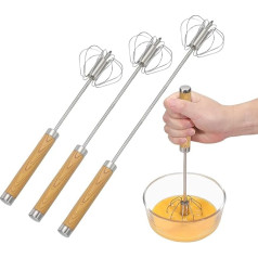 Карта поиска поставщиков Schneebesen aus Edelstahl, halbautomatisch, antihaftbeschichtet, für Küche, Kochen, Backen, Mischen, Rühren, Braun, 3 Stück (klein/mittel/groß)