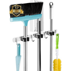 Настенный держатель для метлы, 3 держателя + 4 крючка, самоклеящийся держатель для тяжелых приборов, держатель для метлы с гвоздями для уста