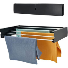 Сушилка для одежды homeart, 95 см, складная настенная вешалка для одежды, сушилка для одежды в помещении или на улице, вместимость 25 кг, антрацит