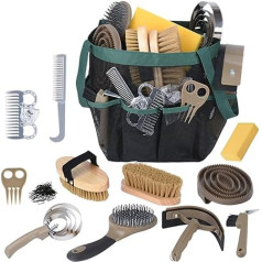 Набор для ухода за лошадьми, 13 предметов, набор для ухода за лошадьми с сумкой-органайзером, набор для плетения косичек, щетка и расческа дл