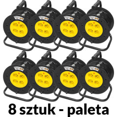 98-098# Кабель удлинительный pr-61 4-х гнездовой заземленный 50м пвх барабан 3х2,5мм 8-упак