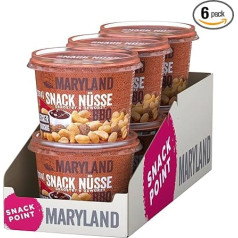 Maryland Snack Nuts BBQ 275 g Cup Storage Pack - Арахис, кешью и миндаль в ореховой смеси - Вкусный дымный приправленный и обжаренный - Уплотняемый стакан (6 x 275 g)
