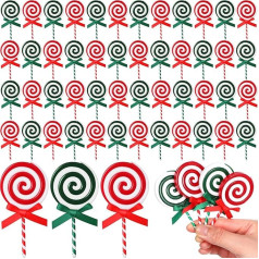 Beeveer 50 шт. рождественские шпажки для конфет, украшения, 8,9 см, украшения для леденцов, пластик, имитация, сладости, рождественское украшение, 