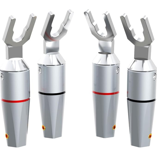 Monosaudio S902R HiFi Speaker Y-Spade 4 шт. U Plug Винт блокировки Чистая медь родий-лакированные кабельные наконечники 9AWG лопатка разъем для акустических каб