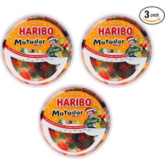 Haribo Matador Mix X-Mas Pack of 3 x 700 g Tin - Датская фруктовая жвачка и лакрица Christmas Edition - в подарок на Рождество