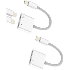 Адаптер для наушников для iPhone 14 Pro (2 шт.) для Lightning Dual Jack зарядное устройство сплиттер наушники AUX аудио кабель для Apple наушники аксессуары за