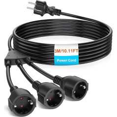 HITRENDS Удлинительный кабель с защитными контактами для наружной установки с несколькими вилками, пластиковый кабель AC Schuko с 3-сторонними роз