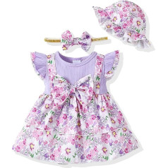 SUNNY PIGGY новорожденных девочек с длинным рукавом цветочный хлопок ромпер одежда комплект