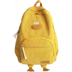 Generisch Cute Dcuk Backpack, Kawaii забавный эстетический вельветовый рюкзак, большая емкость компьютерная сумка, обратно в школу подарок для молодых дев