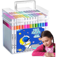 120 акриловых маркеров, акриловый карандаш для раскрашивания, цветной маркер, бирос, раскраски DIY, карандаш для рисования, коробка для хранен