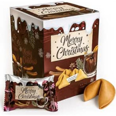 Печенье Food Crew Christmas Mulled Wine Lucky Biscuits, 12 x 6 г, без алкоголя, подарок к глинтвейну, индивидуальная упаковка с рождественскими надписями, в качест