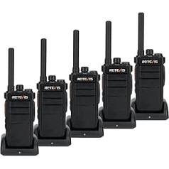 Профессиональная рация Retevis RB626, Walkie Talkie Long Range с зарядным устройством USB, 16 каналов, 2000 мАч, аварийный сигнал, перезаряжаемая рация для школы,