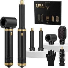 LOPHE 5-в-1 Airstyler, 1000 Вт круглая щетка фен-щетка, утюжок для завивки, автоматическая щетка горячего воздуха, набор стайлеров для волос, термощетк
