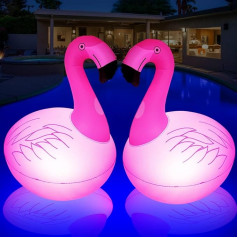 DeeprBling Фламинго бассейн огни плавающие, надувные фламинго плавающие светодиодные фламинго плавающие огни, IP68 водонепроницаемый плавающий 