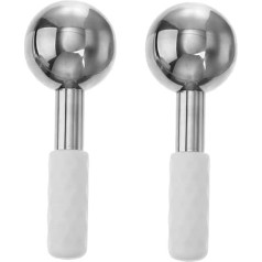 2 Stück Edelstahl Facial Ice Globes Gesichts massagekugeln zur Kühlung und Augenabschwellung Fördert Durchblutung Collagen Mindert Falten Tragbar für Tägliche Zufällige Farbe