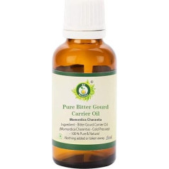 R V Essential Pure Bitter Pumpkin Carrier Oil 50 ml (1.69 oz) - Momordica Charantia (100% чистое и натуральное холодного отжима) Pure Bitter Gourd Carrier Oil