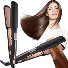 Выпрямитель волос с ионами и титаном - выпрямитель с цифровым ЖК-дисплеем, регулируемая температура 100-230°C - нагревается за 10 секунд, для пря