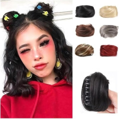 CLQYXRMVC Unordentlicher Haarknoten Space Buns Haarteile Synthetische Klaue Clip in Mini Haargummis Verlängerung Pferdeschwanz-Haarteil für den täglichen Gebrauch(107)