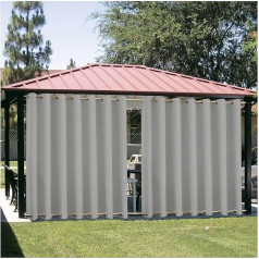 Mewkew Водонепроницаемые шторы для патио, W142 x H 213 см, ветрозащитные блэкаут шторы с люверсами сверху и снизу, занавес для беседки, крыльца, бал