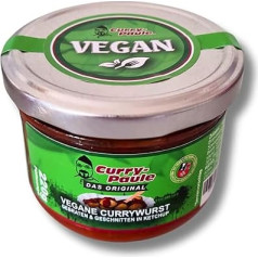 6 x Веганская колбаса карри в стекле в оригинальном кетчупе со специями от Curry-Paule +++ Веганская +++ Упаковка из 6 (6 x 220 г) - Готовое блюдо супер вк