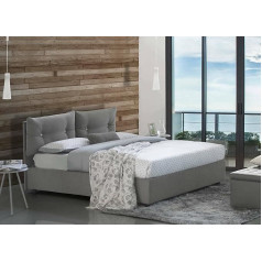 ‎Talamo Italia Talamo Italia - Rita Двуспальная кровать с тканевой обивкой, 100% сделано в Италии, фронтальное открытие, включает матрас 160 x 190 см, серый