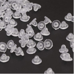 Kadagg Упаковка из 100 подушечек для сережек, подушечки для ушных клипс, подходят для ушных клипс, силикон