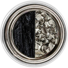 NOOSA-Amsterdam Original Tourmaline Pyrite Chunk, турмалин, пирит, белый металл