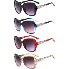 UILYNIU 4 Пакет Негабаритных Поляризованных Женщин Солнцезащитные Очки Винтаж Солнцезащитные Очки Для Женщин Квадратный Блеск Оправа УФ Защи