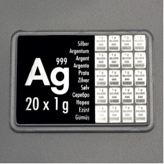 Valcambi 20 г 999 серебро плата CombiBar ESG сертификат 20 х 1 г разъемный