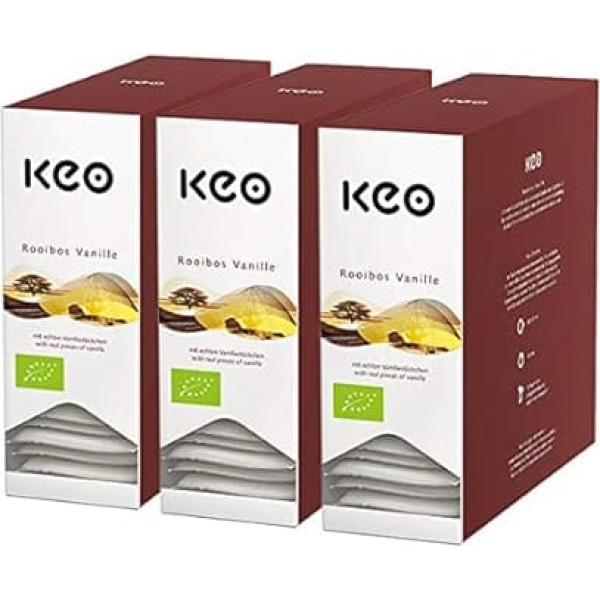 Keo Organic Teachamp Rooibos Vanilla Envelope, Pack of 3