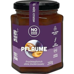 Фруктовый спред без сахара Слива без добавления сахара, содержание фруктов не менее 80%, с эритритом и стевией, хлебный спред изготовлен в ЕС