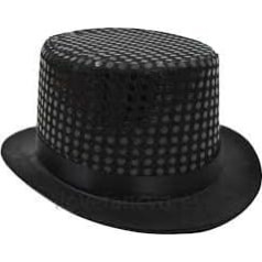Черная цилиндрическая шляпа с блестками в разных количествах Hat Fancy Dress = GREAT ACCESSORY FOR Carnival Fancy Dress Prop or Christmas or for Step Dance Performances, Black