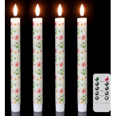 Eldnacele желтые цветы светодиодные свечи мерцание с пультом дистанционного управления таймер, работает на батарейках без пламени свечи конус