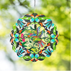Hummingbird Metal Wind Spinners - Hummingbird Gifts for Women Mum Grandma Wife Hanging Rooster Wind Spinner for Outdoor & Indoor Decorations, 12 Inch Wind Spinner for Christmas Ornament Gifts