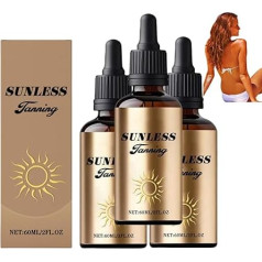 Bräunungstropfen zum Einnehmen, Sonnenfreie Sonnentropfer, Selbst-Sonnentropfer für Dunkle Künstliche Sonnenbrune, Natürliche Hautfarbe verbessern und Haut gesund Aussehen Lassen (3pc)