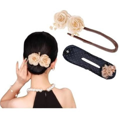 Blumen-Haarspange, Haarknotenroller, flexibel, gedreht, Frisur, Dutt, für Damen und Mädchen, Werkzeug, Lockenwickler, Eisen, faules Haarstyling