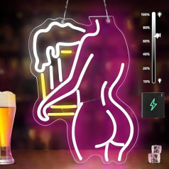 Lady Back LED Light Advertising, Dimmable, Beer Neon Sign, Wall Light, USB или на батарейках, для спальни, бара, клуба, мужчины, пещеры, кафе, вечеринки, украшения стен, 40 x 30 см