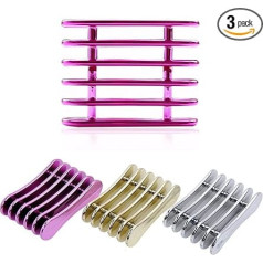Monika Car Pack of 3 Nail Brush Holders, Acrylic Makeup Organiser, Plastic Brush Tray, Stand for Nail Design Tools, 5 Nail Pens, Gel Nails, Tools, Accessories, Purple