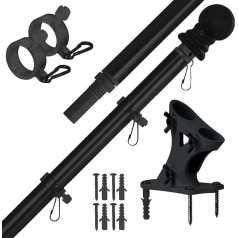 Комплект флагштоков 6ft Tangle Free Spinning Flagpole and Holder, Heavy Duty Flag Pole for Outdoor, Home and Porch, Hardened Aluminum with Two Ring Clips, Suitable for Residential and