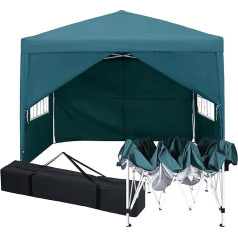 Беседка 3 x 3 м, складная беседка, зимостойкая, водонепроницаемая садовая беседка с 4 боковыми панелями, сумка для переноски, регулируемая вы