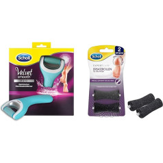 Scholl Velvet Smooth Electric Callus Remover Pro, для удаления мозолей на влажных и сухих ногах, 1 устройство + зарядная станция и сменные пяточные ролики Expertcare, 2 