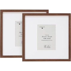 Framelane Набор из 2 фоторамок 30 x 30 см - FSC-сертифицированная деревянная фоторамка темно-коричневого цвета из древесины дуба с креплением из уст