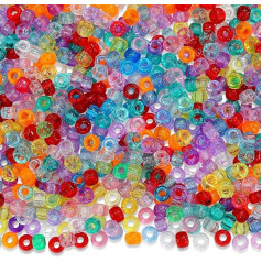GUJOXILA бусины пони с блестками, объемная упаковка бусин Канди для изготовления браслетов, бусины для плетения косичек, разноцветные, смешанн