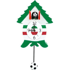 Настенные часы CuCu'Football Италия, пластик, белый/красный/зеленый, 24 x 10 x 30 см