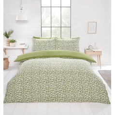 Комплект пододеяльника Rapport Home Pebbles из микрофибры, двуспальный, зеленый, с наволочками
